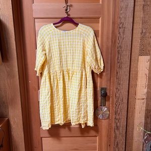 linen fox linen gingham dress